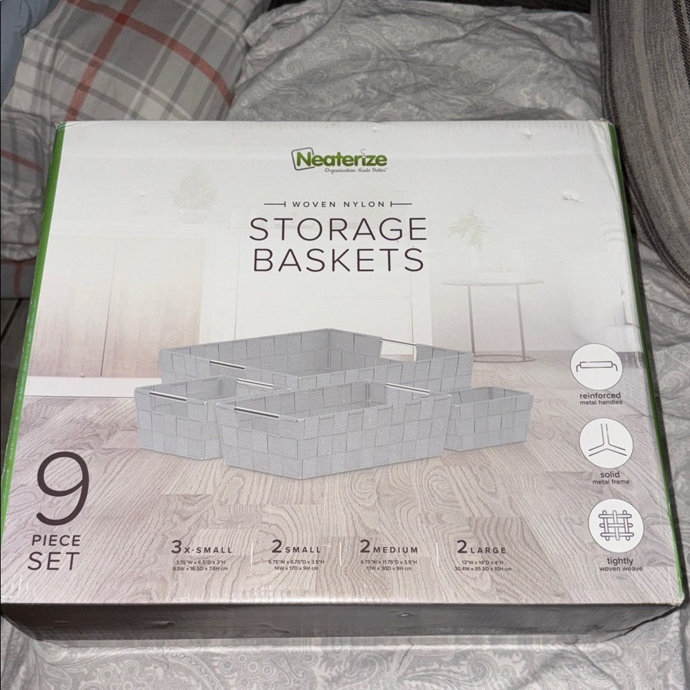 Neaterize Navy Blue Storage Baskets Set